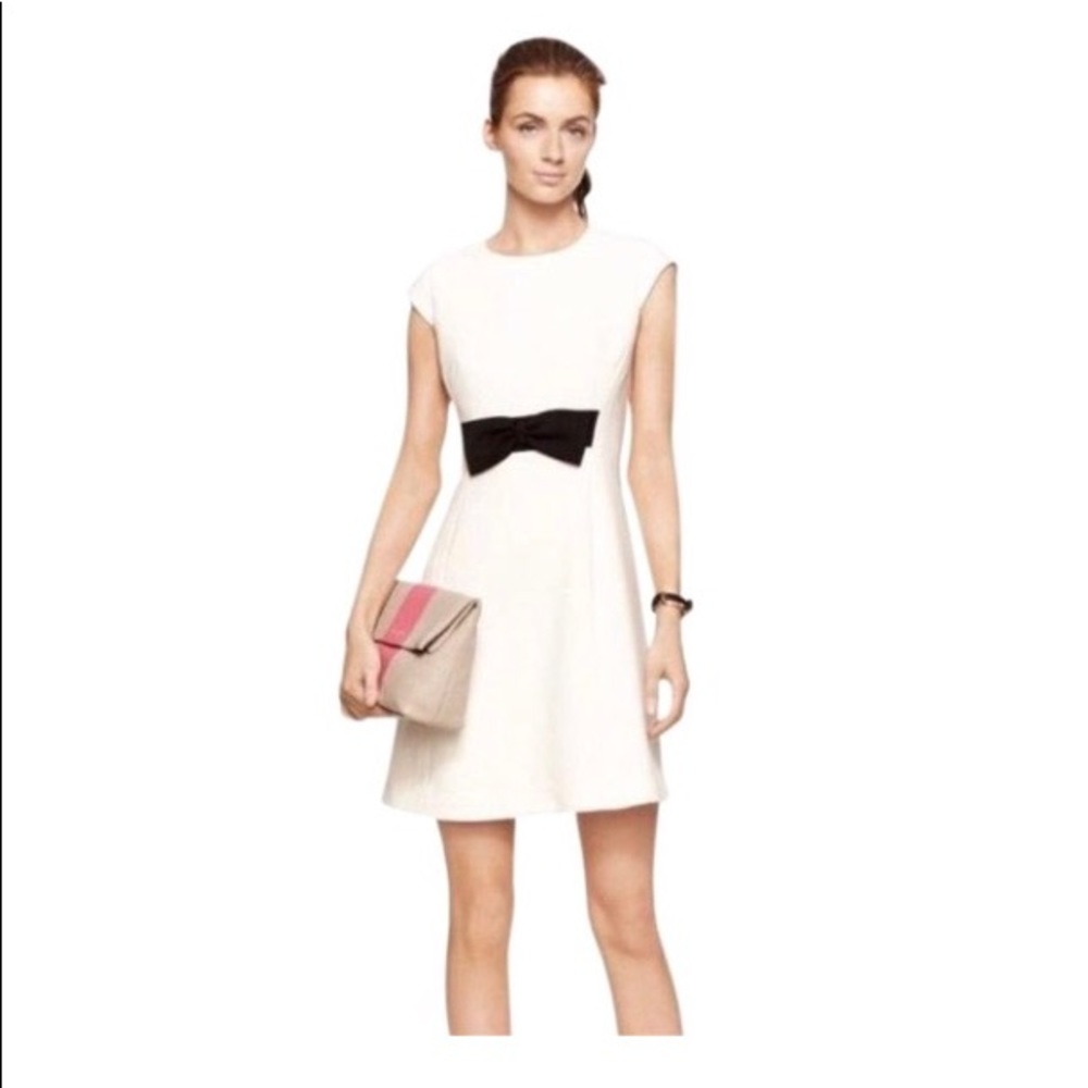 Kate Spade Cream Black Crepe Stretch dress